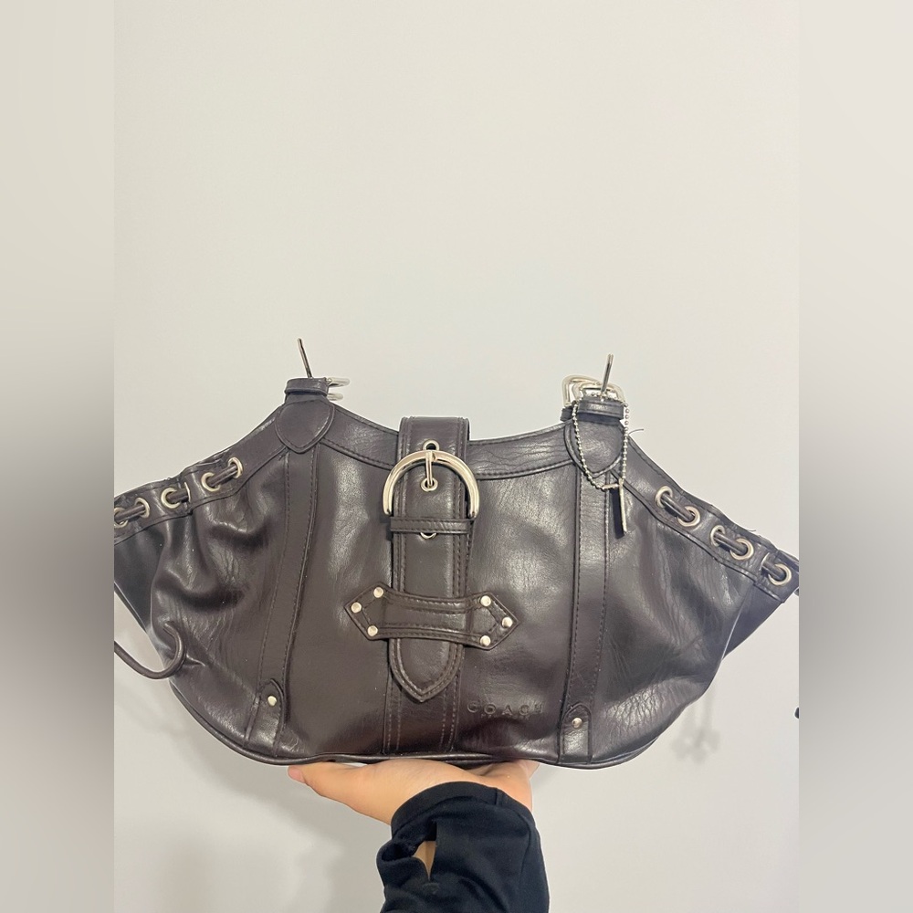 Coach Dark Brown Leather Hobo Bag